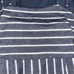 American Threads denim blue and White Striped Skirt Set